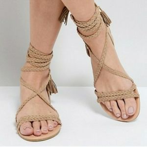 Nude rope sandals